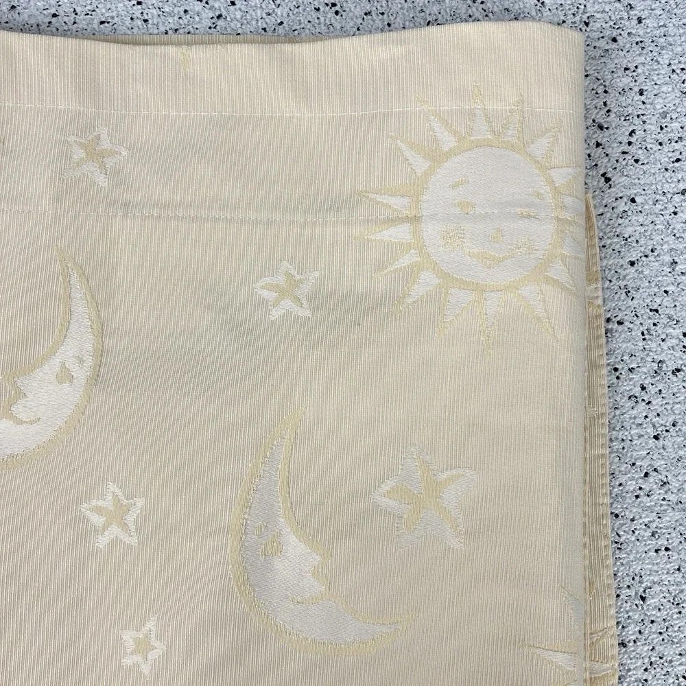 Vintage Kids Line Celestial Sun Moon Window Valance‎ Curtain Yellow Jacquard